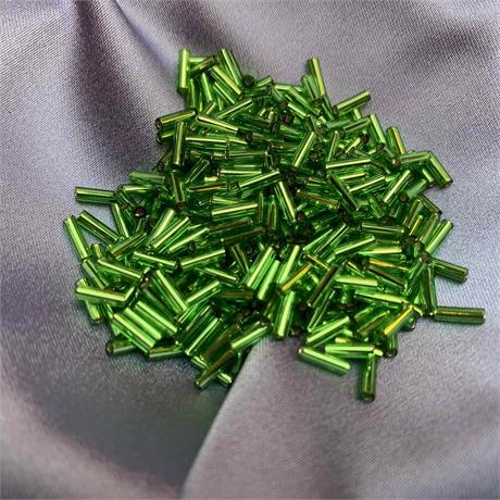 Toho Bugle Beads -  Silver Lined Peridot Image 1
