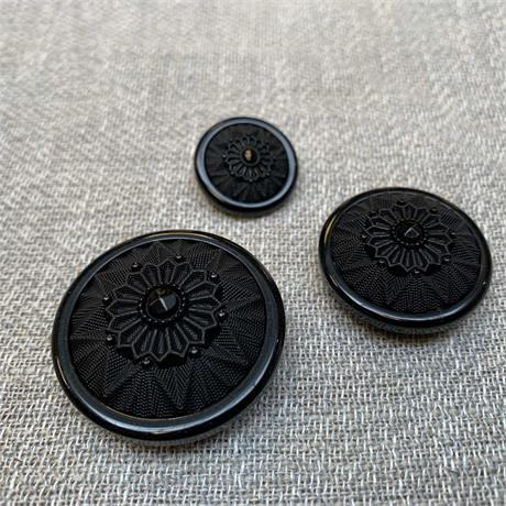 Italian Decorative Black Shank Button Image 1