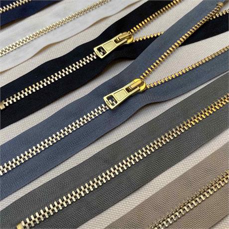 Lampo NEW LIFE Green #3 Brass Closed End Zip with Recycled Polyester Tape Image 1