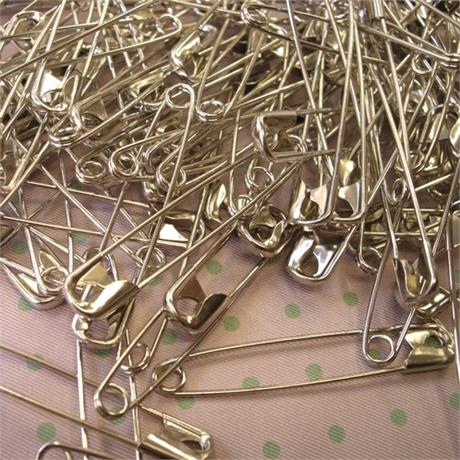 Mild Steel Nickel Plated Safety PIns 57mm Image 1