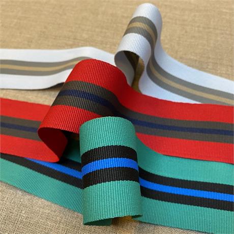 Italian Striped Polyester Grosgrain Ribbon Image 1