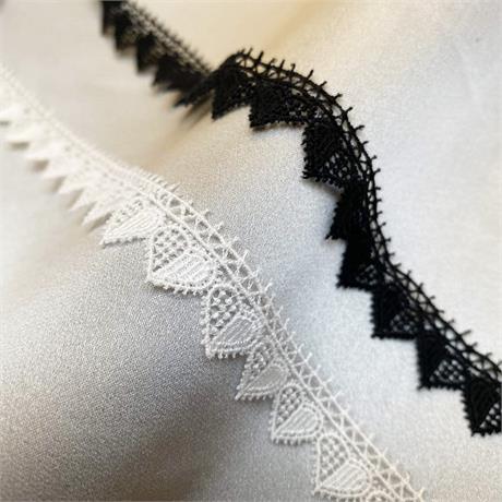 French Narrow Cotton Heart Edging Image 1