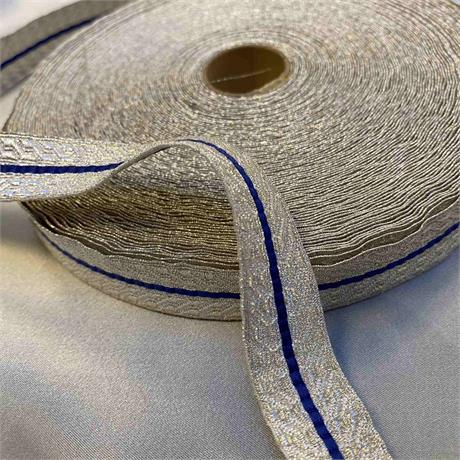Silver and Blue Lace Braid Image 1