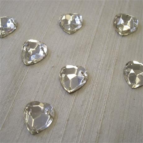 Flat Back Sew-on Czech Crystal Hearts Image 1