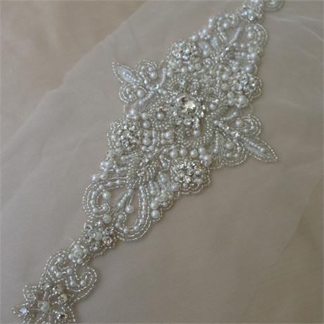 Crystal and Pearl Beaded Appliqué Image 1