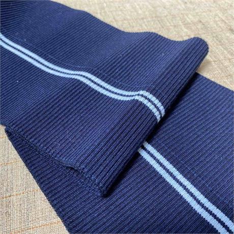Indigo Knitted Ribbing with Stipes   Image 1