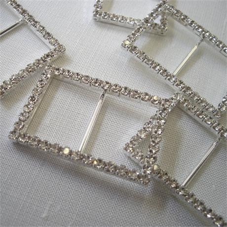 Rectangle Crystal Buckle 22mm Image 1