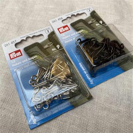 Prym Hooks and Eyes for Jerkins Sz9 - 12 pcs Image 1