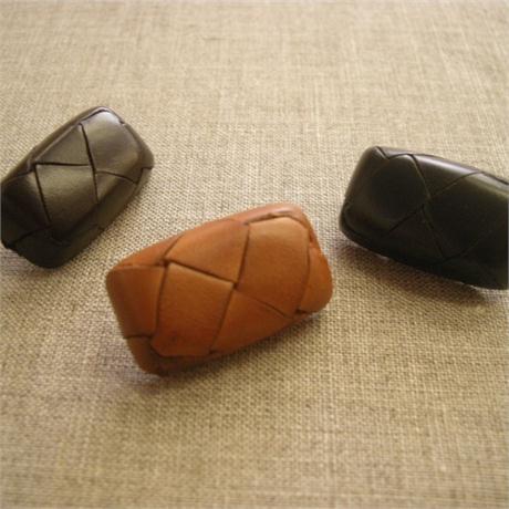 Rectangle Leather Button Sz48 Image 1