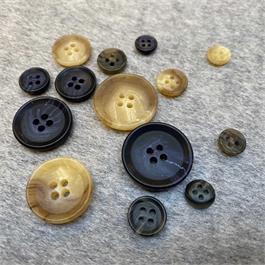 4-Hole Recycled Horn and Polyester Button Thumbnail Image 0