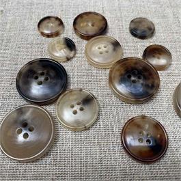 Portuguese 4-Hole Horn Coat Button Thumbnail Image 0