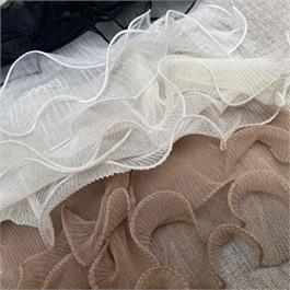 Polyester Pleated Tulle Double Frill Thumbnail Image 0