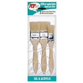 Pebeo Set of 3 White Bristle Spalter Brushes thumbnail