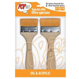 Pebeo Set of 2 Yellow Polyamide Spalter Brushes thumbnail