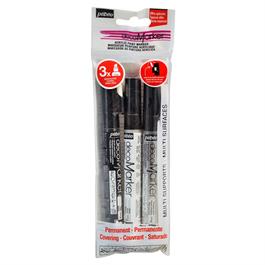 Pebeo decoMarker Set Black, White & Silver 4mm thumbnail