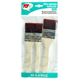 Pebeo Set Of 3 Brown Polyamide Spalter Brushes thumbnail