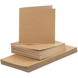 The Creativ Co. Square Card & Envelope Pack x 50 Kraft thumbnail