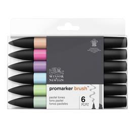 Winsor & Newton ProMarker Brush Set Of 6 Pastel Tones thumbnail