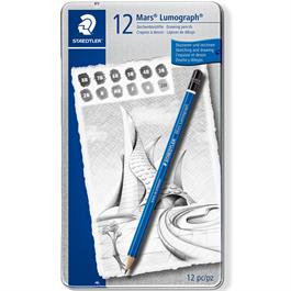 Staedtler Mars Lumograph Pencil - Tin of 12 soft degrees thumbnail