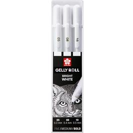 Gelly Roll 3 Bright White Gel Pen Set 05, 08 & 10 thumbnail