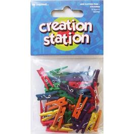 Mini Clothes Pegs Coloured Wood thumbnail
