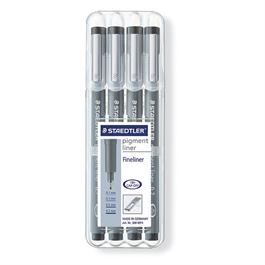 Staedtler Pigment Liner Wallet of 4 pens 0.1, 0.3, 0.5, 0.7 thumbnail