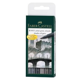 Pitt Artists' Brush Pen Wallet - Shades of Grey thumbnail