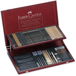 Faber Castell Pitt Monochrome Studies Set Wooden Case thumbnail
