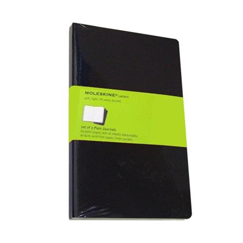 Moleskine Plain Cahier Large Black (Set of 3) Journal Notebook