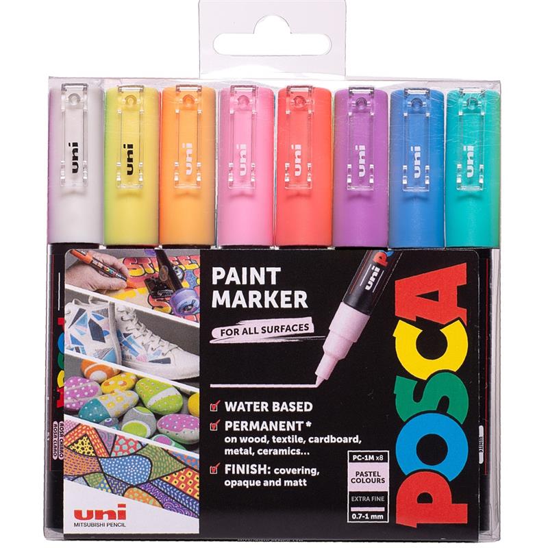 POSCA PC1M Pastel Pack 8 Pens