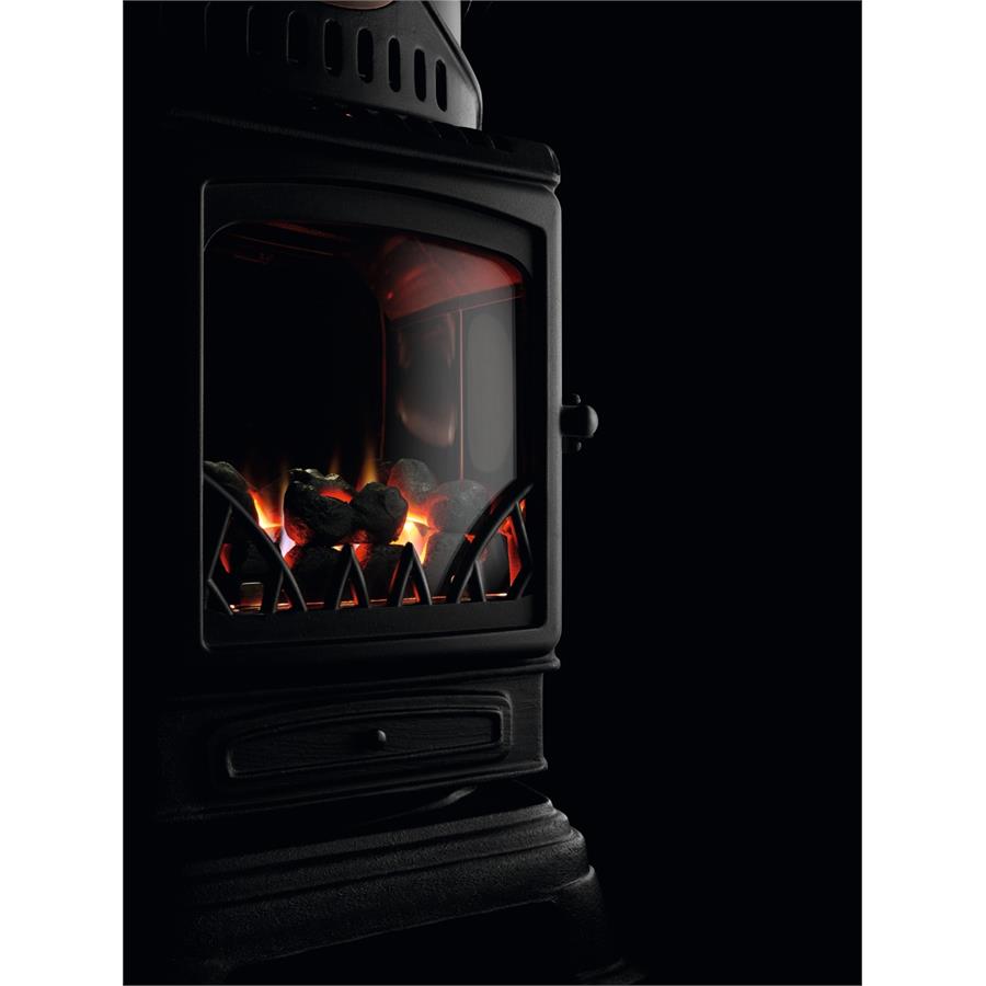 Provence 3.4kw Matt Black Gas Heater Gas Heater (3.4kw) Calor Real Flame