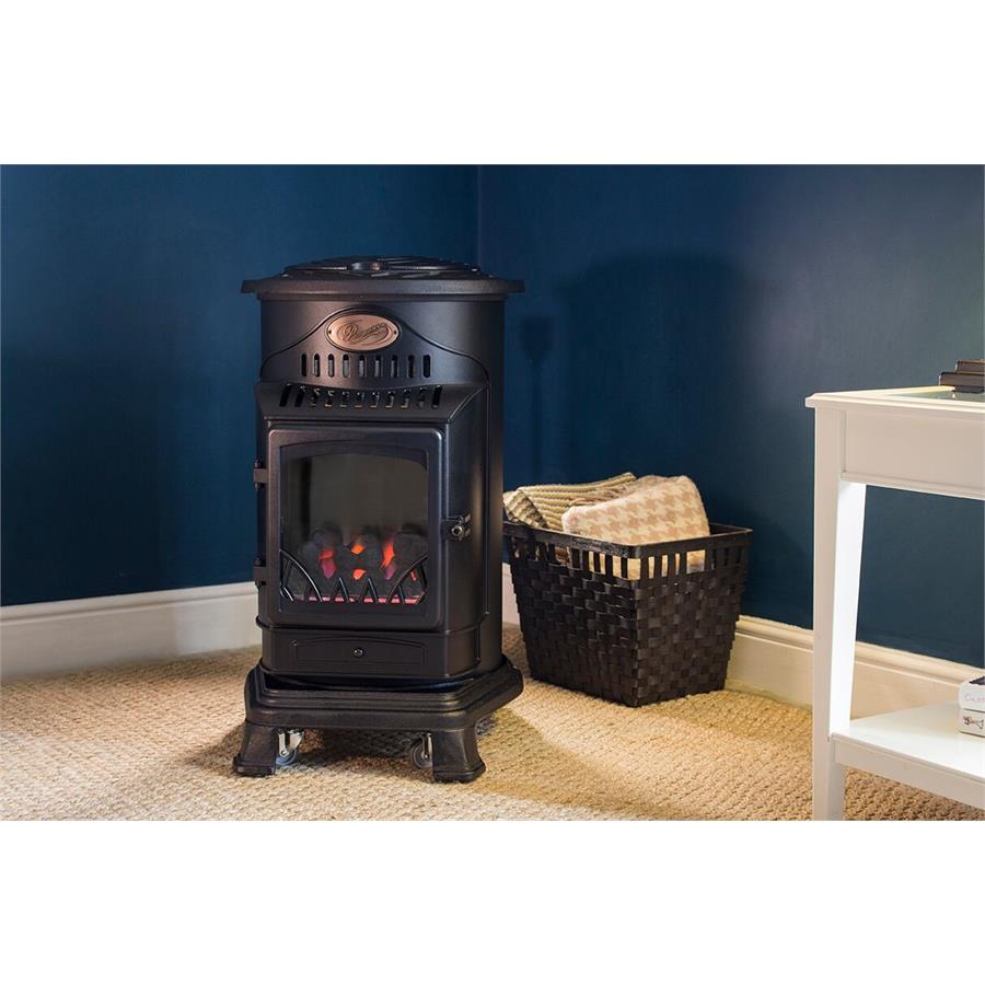 Provence 3.4kw Matt Black Gas Heater Gas Heater (3.4kw) Calor Real Flame