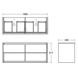 Concept Air Wall Hung Vanity Units 1 Drawer And Open Shelf By Ideal Standard
