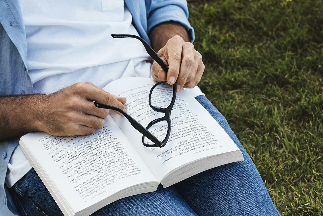 Book with glasses