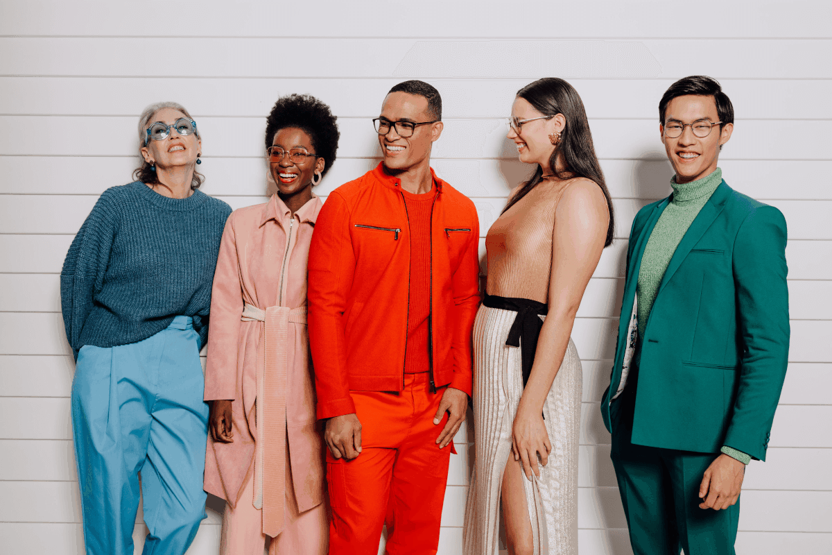 Models wearing the colours of winter