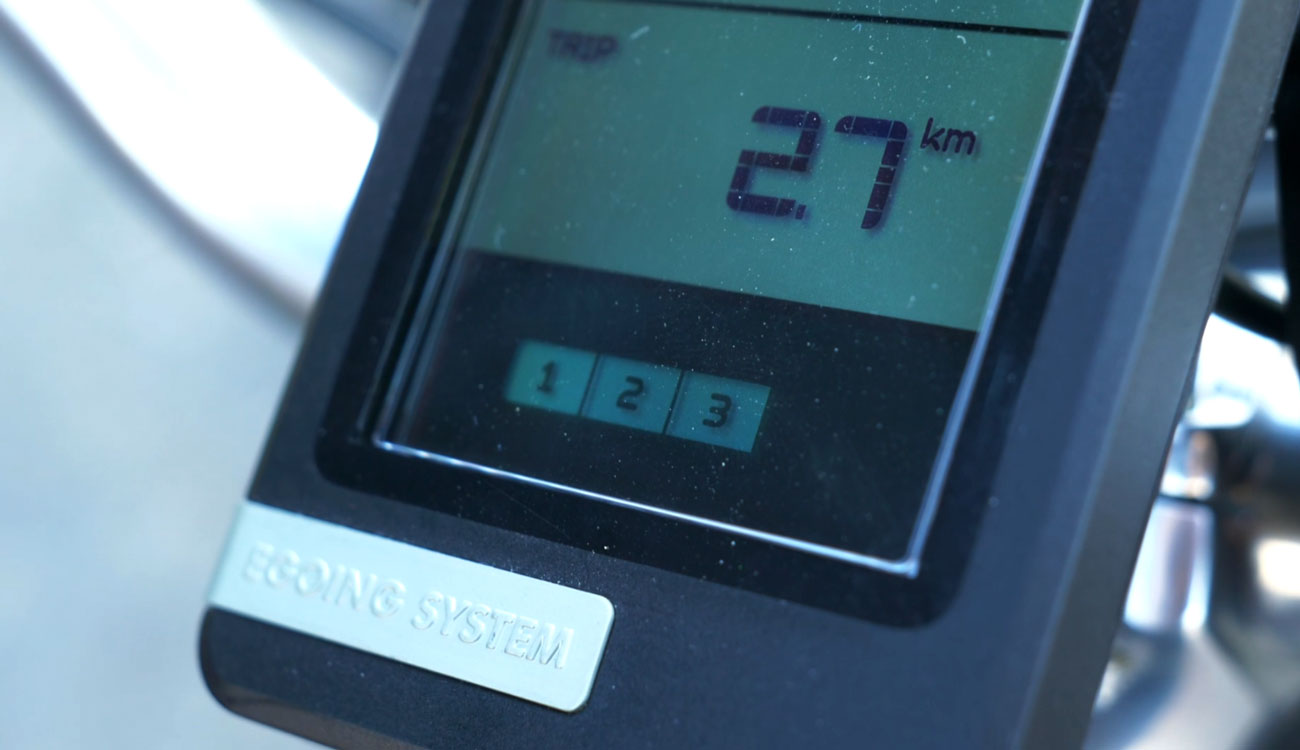 Skärm som visar hur mycket elassistans en elcykel får.
