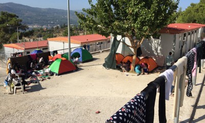 A scene from Samos—finding shelter anywhere.
