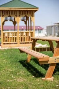 A picnic table made by the class