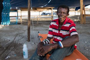 Jean Emilue Saintil came to our cholera treatment center with dangerous fluid loss. After more than a day of IV fluids he was restored to health.