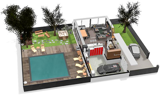 Vous en voulez plus ? Cliquez sur l'image pour accéder au projet en 3D. Donnez vie à vos idées de design d'intérieur avec la 3D d'HomeByMe