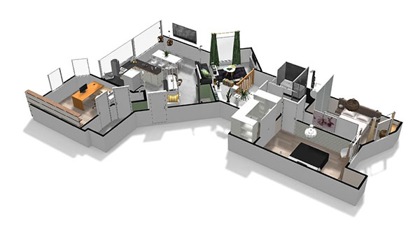 Vous en voulez plus ? Cliquez sur l'image pour accéder au projet en 3D. Donnez vie à vos idées de design d'intérieur avec la 3D d'Homebyme