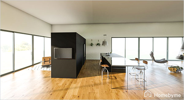 Vous en voulez plus ? Cliquez sur l'image pour accéder au projet en 3D. Donnez vie à vos idées de design d'intérieur avec la 3D d'Homebyme