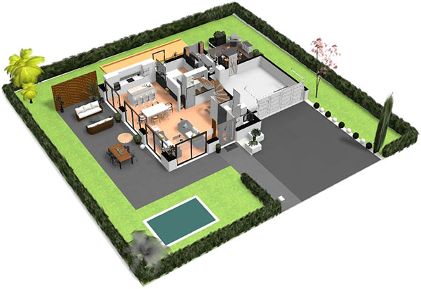 Vous en voulez plus ? Cliquez sur l'image pour accéder au projet en 3D. Donnez vie à vos idées de design d'intérieur avec la 3D d'Homebyme