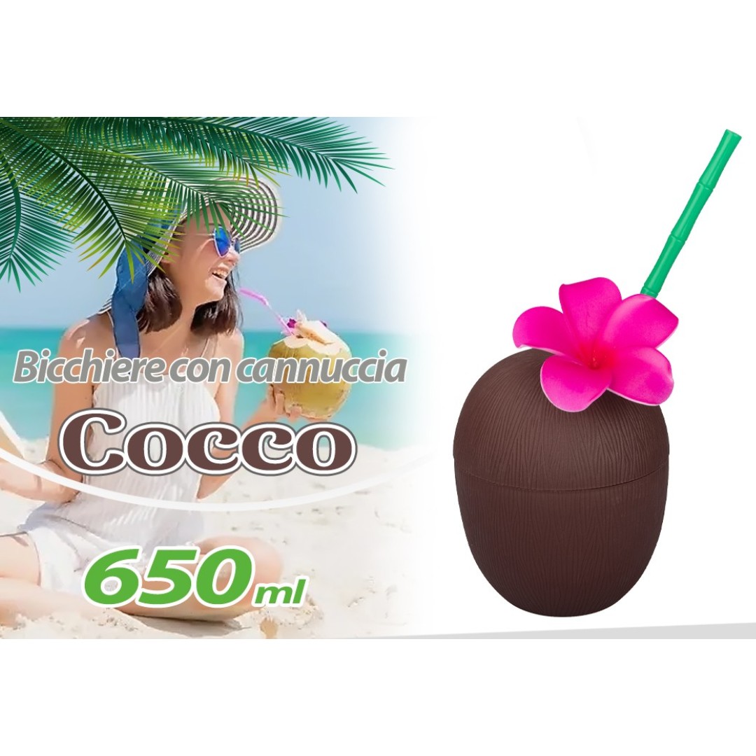 INTRADE BICCHIERE CON CANNUCCIA COCCO 700 ML (Confezione da 12 pezzi) 