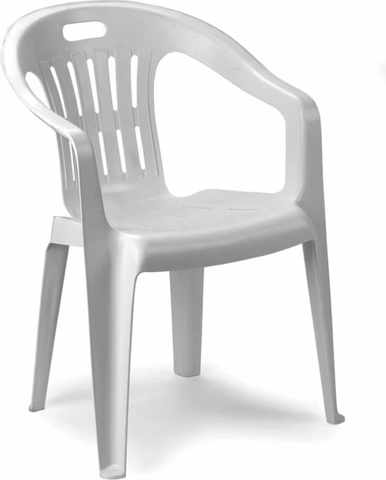 Sedia da Giardino Impilabile Poltrona Piona Progarden Sedie con Braccioli da Esterno in Plastica Bianca