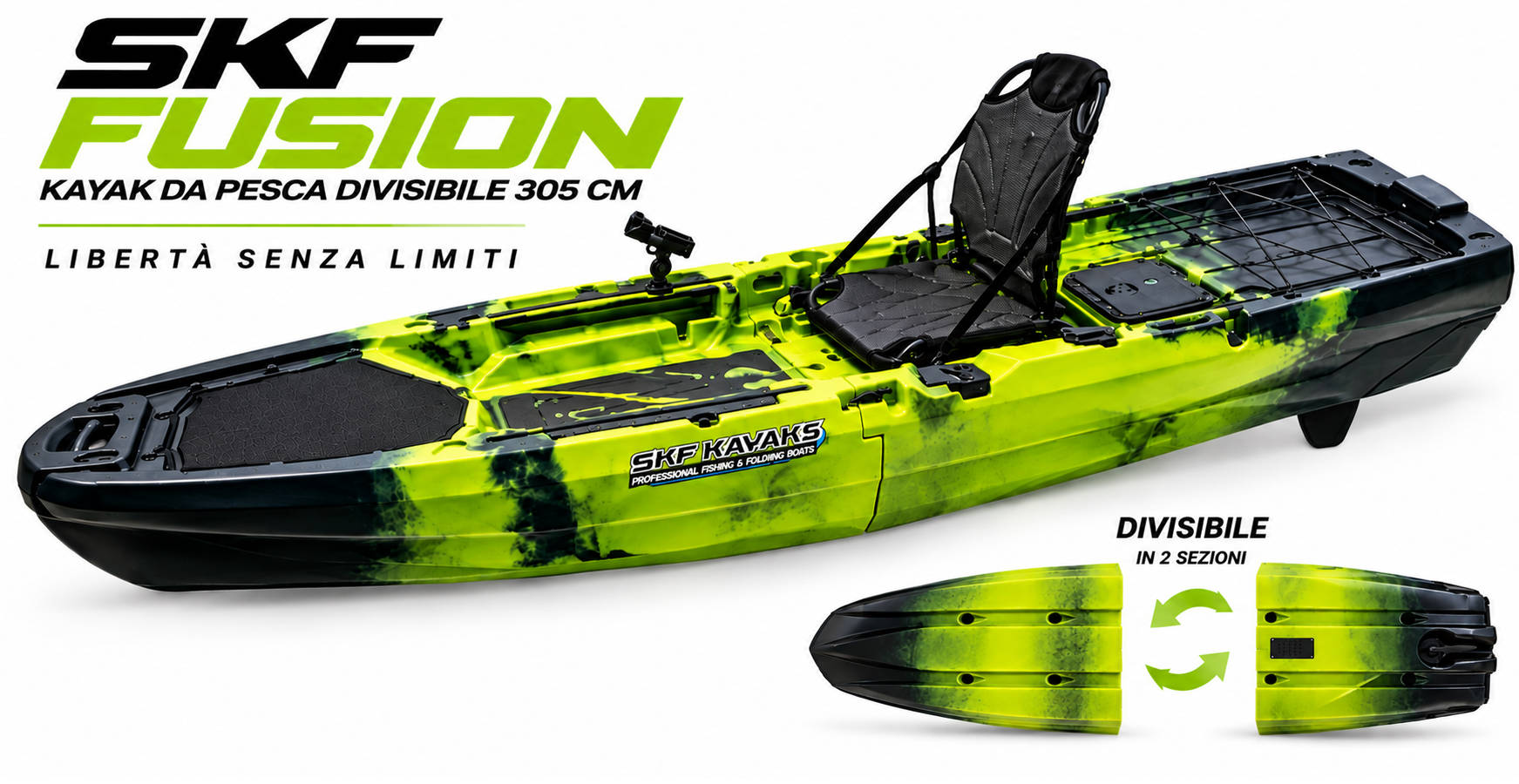 SKF Fusion - Kayak da pesca divisibile 305 cm