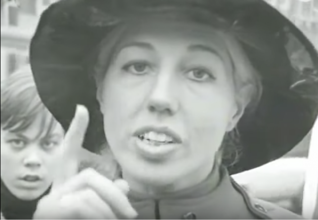 Videostill van aflevering Brandpunt (KRO, 24 Januari, 1970) over de Dolle Mina’s, 1970.