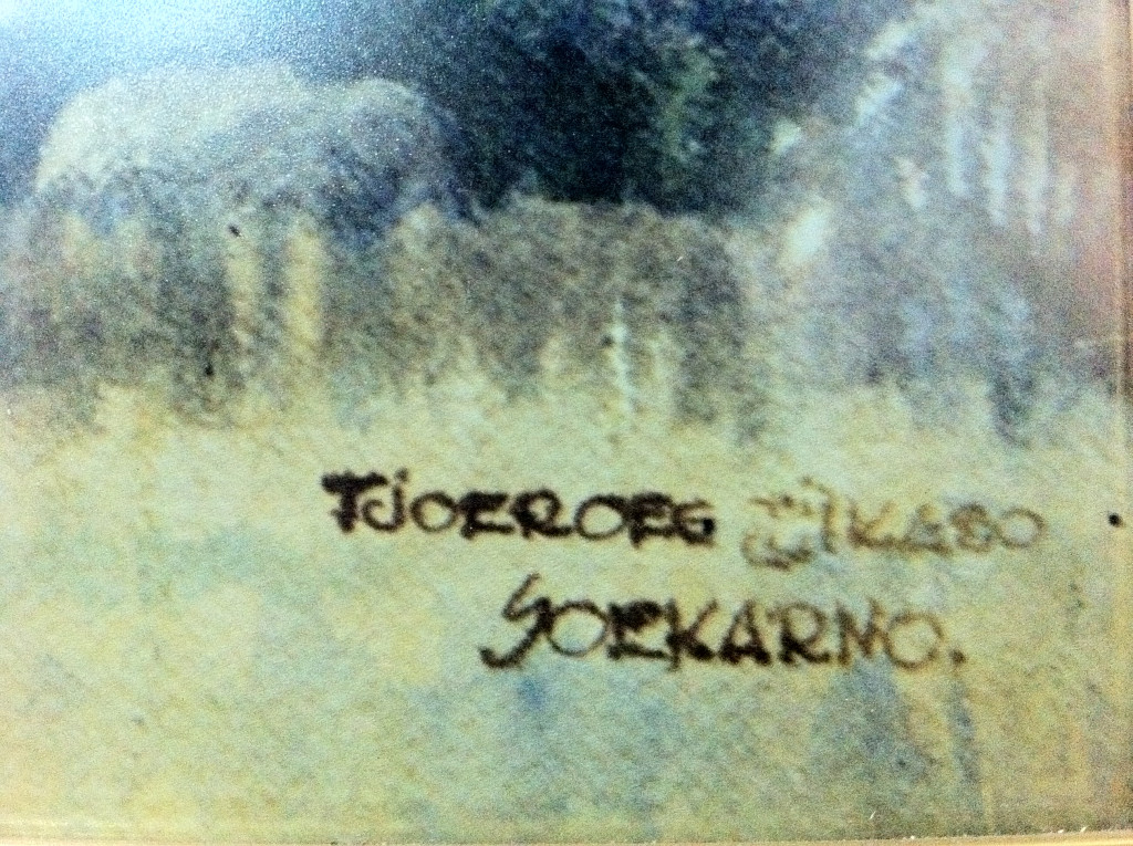 Sukarno, Tjoeroeg Tjikaso 1926–27 (?), with a detail of the title and signature. Photographed with permission from the Bung Karno Foundation and Dullah Museum