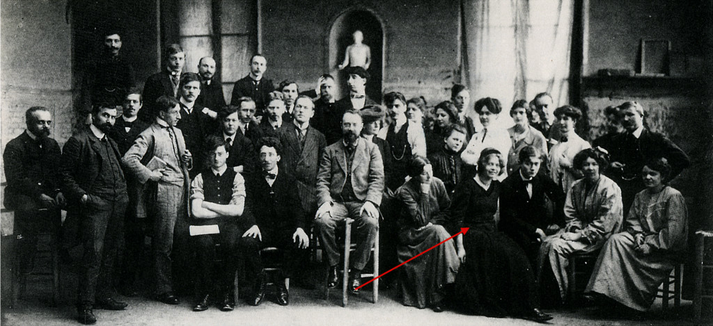 Matisse en leerlingen, Académie Matisse, 1909, foto: Archives Matisse