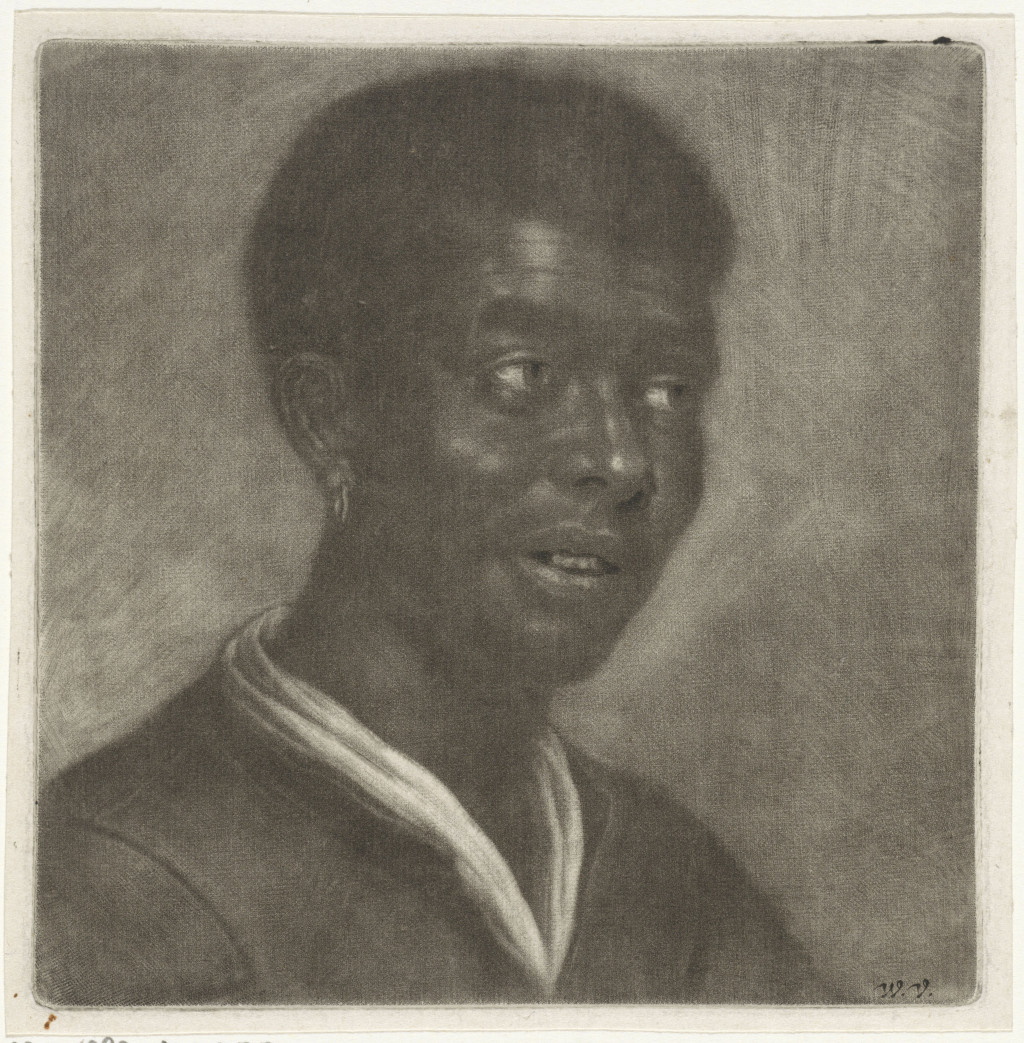 Wallerant Vaillant, ‘Buste van een donkere man’, 1658–1677. Mezzotint, 14.4 × 14.0 cm. Collectie Rijksmuseum. Creative Commons 0: publiek domein.